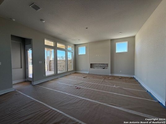 Empty room, Fireplace, Interior, Recessed Lighting