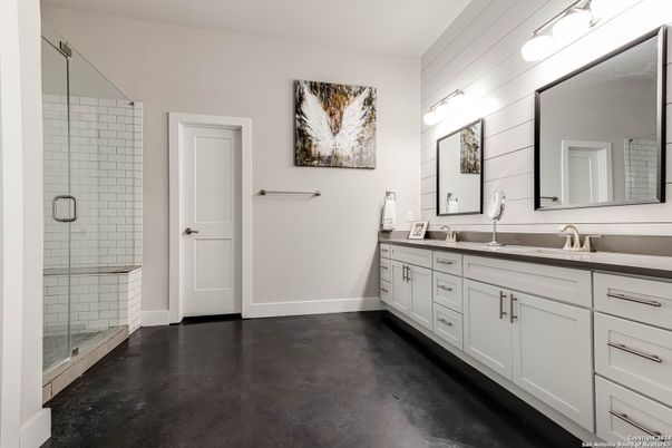 Bathroom, Dual Sink Vanities, Glass Shower, Interior