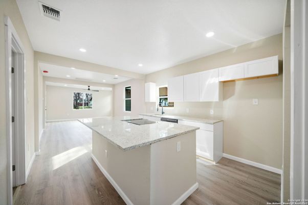 Interior, Kitchen, Recessed Lighting, Wood Texture Flooring