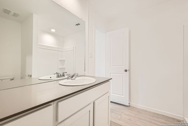 Bathroom, Interior, Recessed Lighting, Wood Texture Flooring