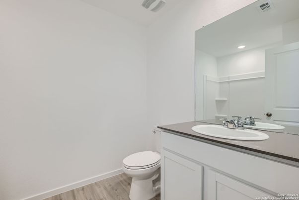 Bathroom, Interior, Recessed Lighting, Wood Texture Flooring