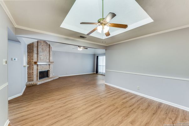Empty room, Fireplace, Interior, Wood Texture Flooring