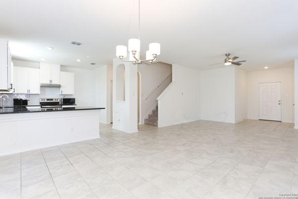 Chandelier, Empty room, Interior, Kitchen, Pendant Lights, Recessed Lighting