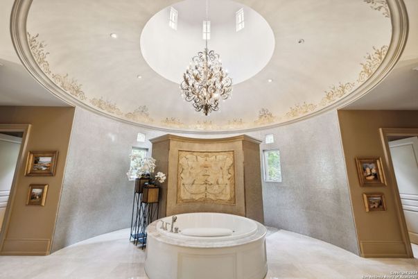 Bathroom, Chandelier, Interior, Recessed Lighting