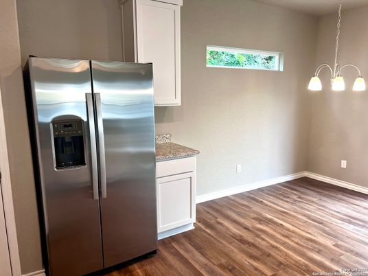 Interior, Kitchen, Pendant Lights, Stainless Steel Appliances, Wood Texture Flooring