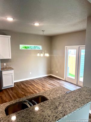 Empty room, Interior, Pendant Lights, Recessed Lighting, Wood Texture Flooring