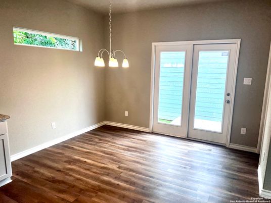 Empty room, Interior, Pendant Lights, Wood Texture Flooring