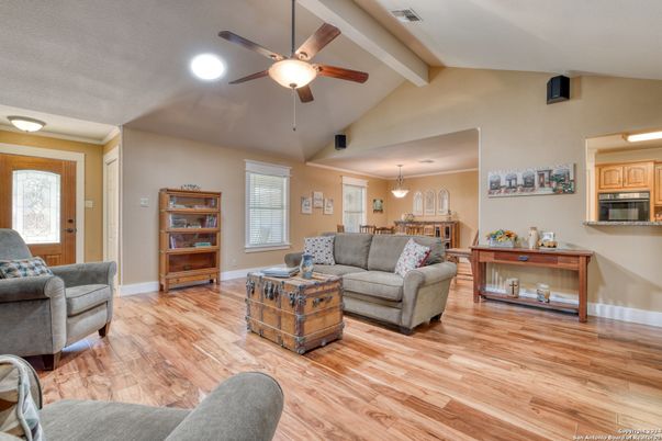 Interior, Kitchen, Living room, Pendant Lights, Recessed Lighting, Stainless Steel Appliances, Wood Texture Flooring