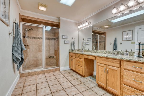 Bathroom, Dual Sink Vanities, Glass Shower, Interior