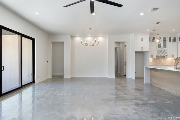 Chandelier, Empty room, Interior, Kitchen, Pendant Lights, Recessed Lighting