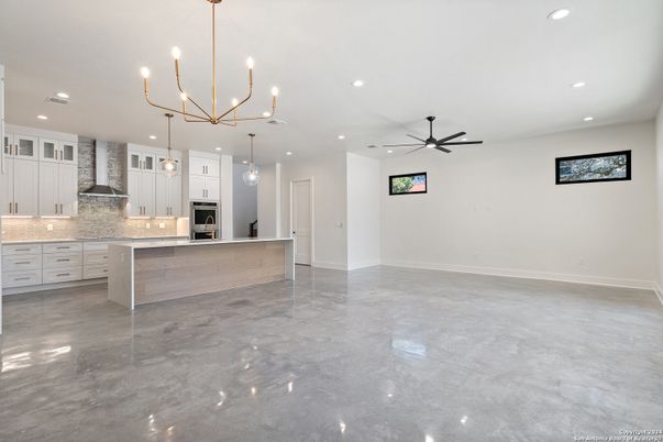 Chandelier, Empty room, Interior, Kitchen, Pendant Lights, Recessed Lighting