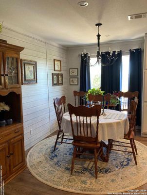 Chandelier, Dining room, Interior, Recessed Lighting, Wood Texture Flooring