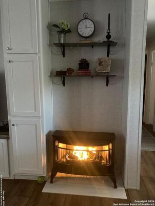 Fireplace, Interior, Wood Texture Flooring