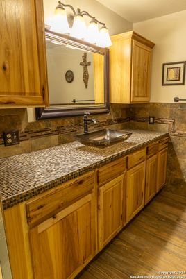 Bathroom, Interior, Tile Countertops, Wood Texture Flooring