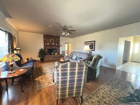 Fireplace, Interior, Living room, Stone Walls, Wood Texture Flooring