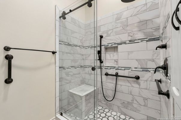 Bathroom, Glass Shower, Interior, Marble Walls