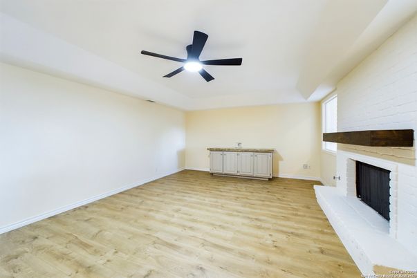 Empty room, Fireplace, Interior, Wood Texture Flooring