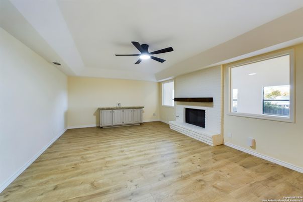 Empty room, Fireplace, Interior, Wood Texture Flooring