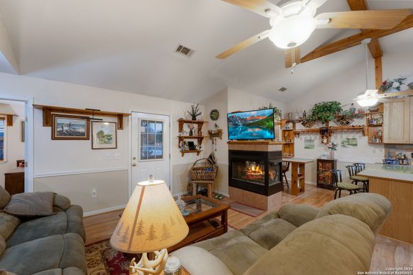 Fireplace, Interior, Living room, Wooden Beams, Wood Texture Flooring