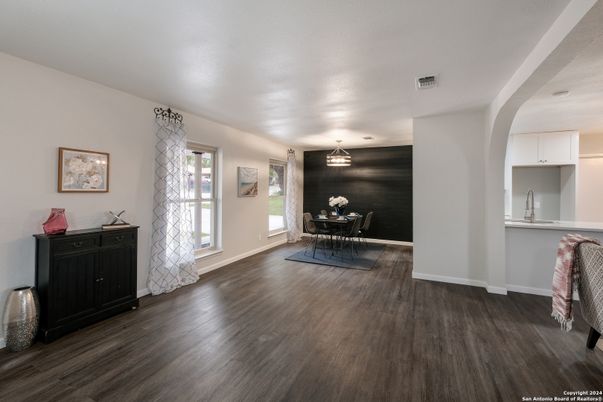 Dining room, Interior, Wood Texture Flooring