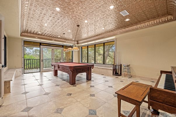 Billiard Table, Game Room, Interior, Pendant Lights, Recessed Lighting