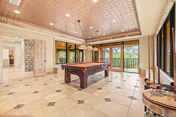 Billiard Table, Game Room, Interior, Pendant Lights, Recessed Lighting