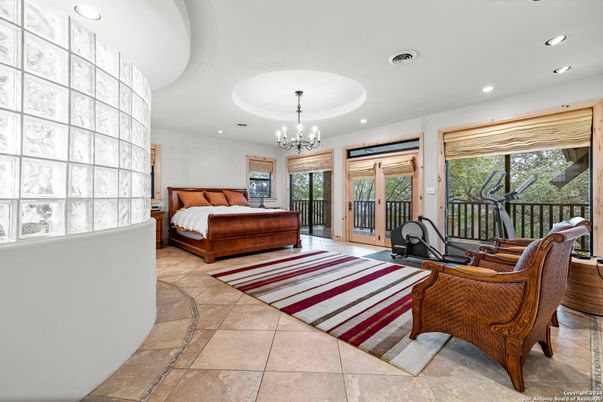 Bedroom, Chandelier, Interior, Recessed Lighting