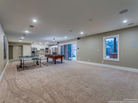 Billiard Table, Game Room, Interior, Pendant Lights, Recessed Lighting