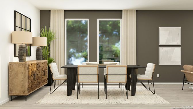 Dining room, Interior, Wood Texture Flooring