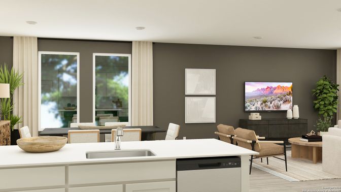 Dining room, Interior, Kitchen, Recessed Lighting