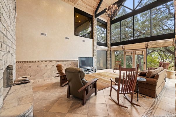 Chandelier, Interior, Living room, Sun Room, Wooden Ceilings
