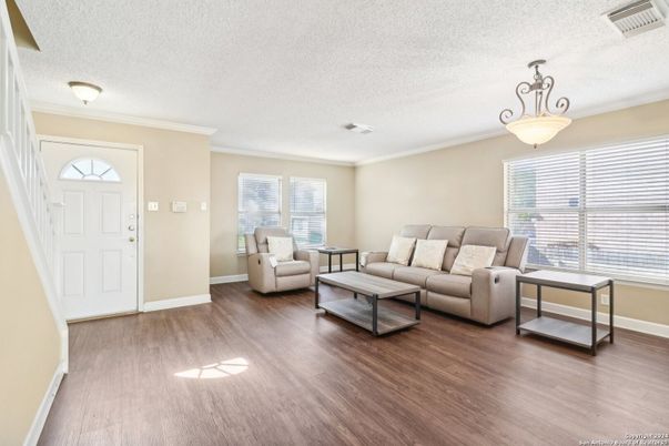 Interior, Living room, Pendant Lights, Wood Texture Flooring