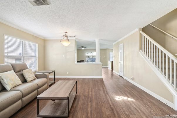 Interior, Living room, Pendant Lights, Wood Texture Flooring