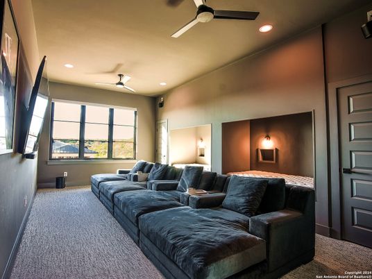 Home Theatre Room, Fireplace, Interior, Living room, Recessed Lighting