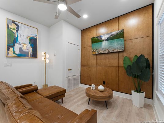 Interior, Recessed Lighting, Wood Texture Flooring, Wooden Walls