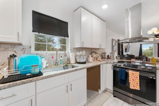 Interior, Kitchen, Marble, Recessed Lighting, Stainless Steel Appliances