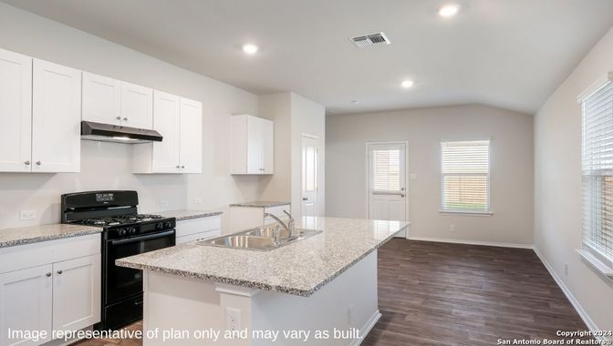 Interior, Kitchen, Recessed Lighting, Wood Texture Flooring