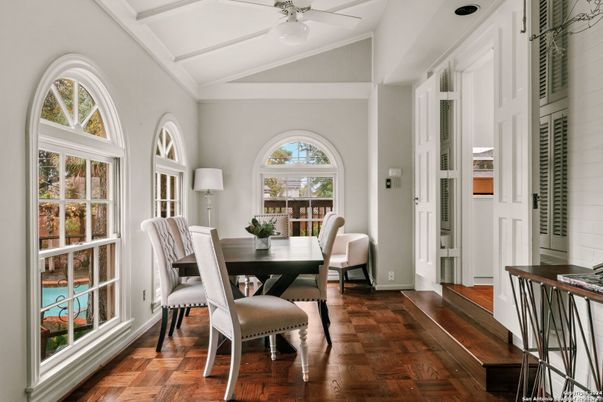 Dining room, Interior, Wood Texture Flooring