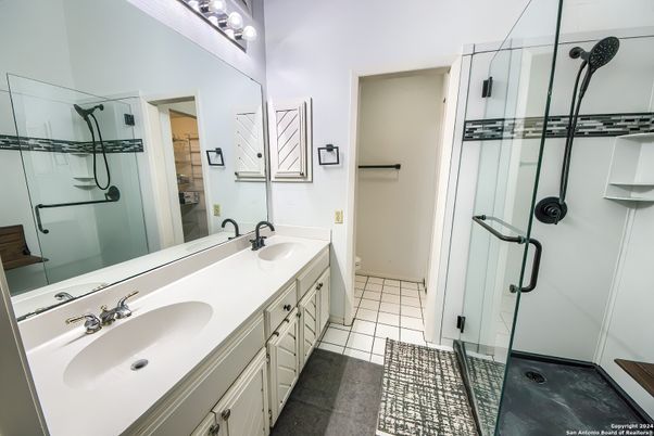 Bathroom, Dual Sink Vanities, Glass Shower, Interior