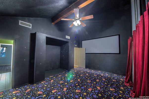 Empty room, Fireplace, Interior, Projection Screen