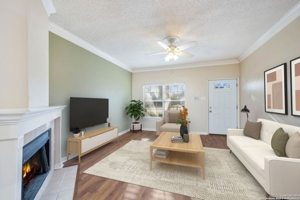 Fireplace, Interior, Living room, Wood Texture Flooring