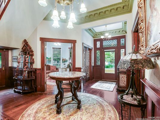 Chandelier, Interior, Wood Texture Flooring
