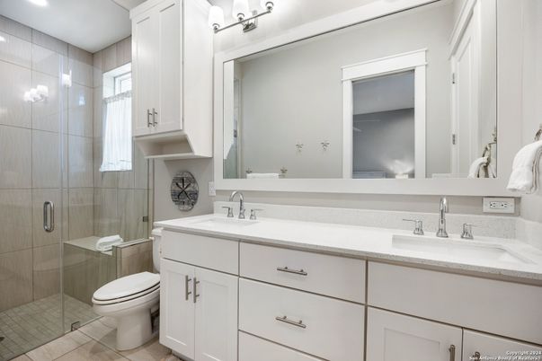 Bathroom, Dual Sink Vanities, Glass Shower, Interior