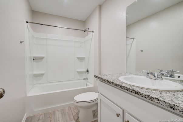 Bathroom, Interior, Recessed Lighting, Wood Texture Flooring