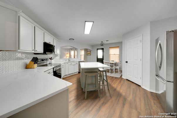 Interior, Kitchen, Wood Texture Flooring