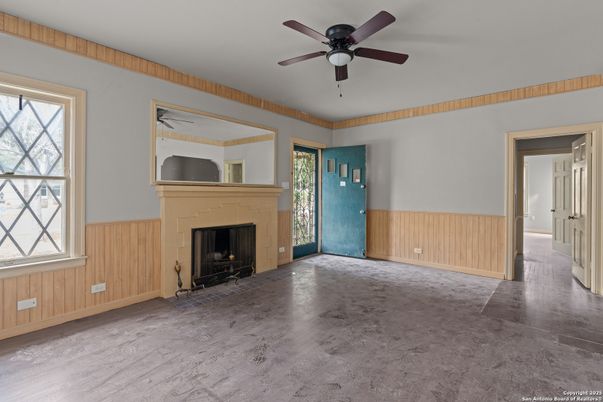 Empty room, Fireplace, Interior