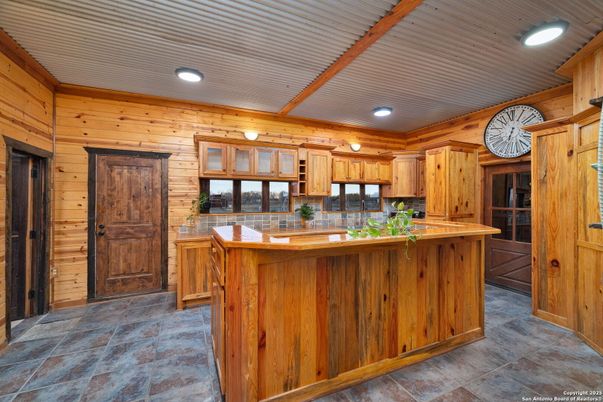 Interior, Kitchen, Recessed Lighting, Wooden Walls