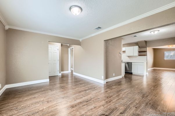 Empty room, Interior, Kitchen, Wood Texture Flooring