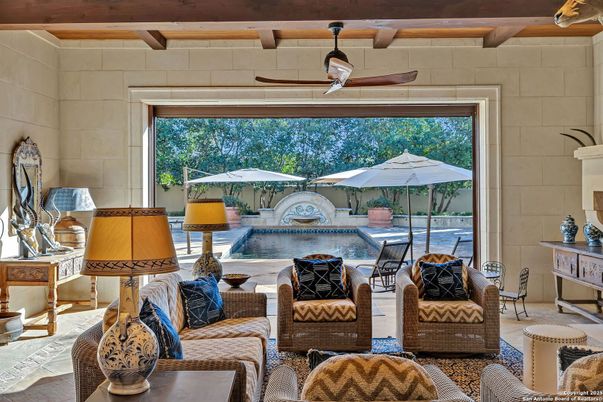 Interior, Living room, Pool, Stone Walls, Wooden Beams, Wooden Ceilings