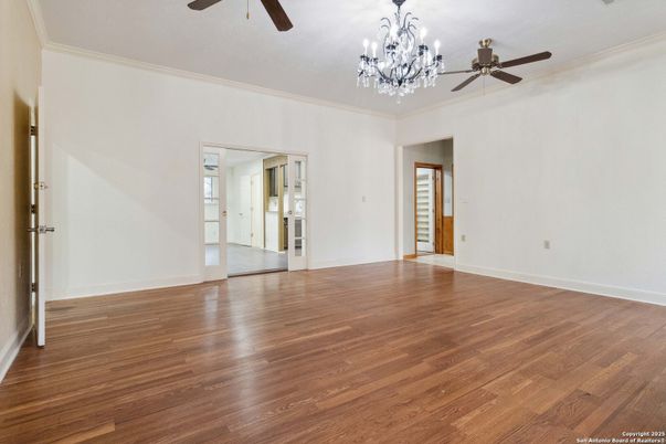Chandelier, Empty room, Interior, Wood Texture Flooring